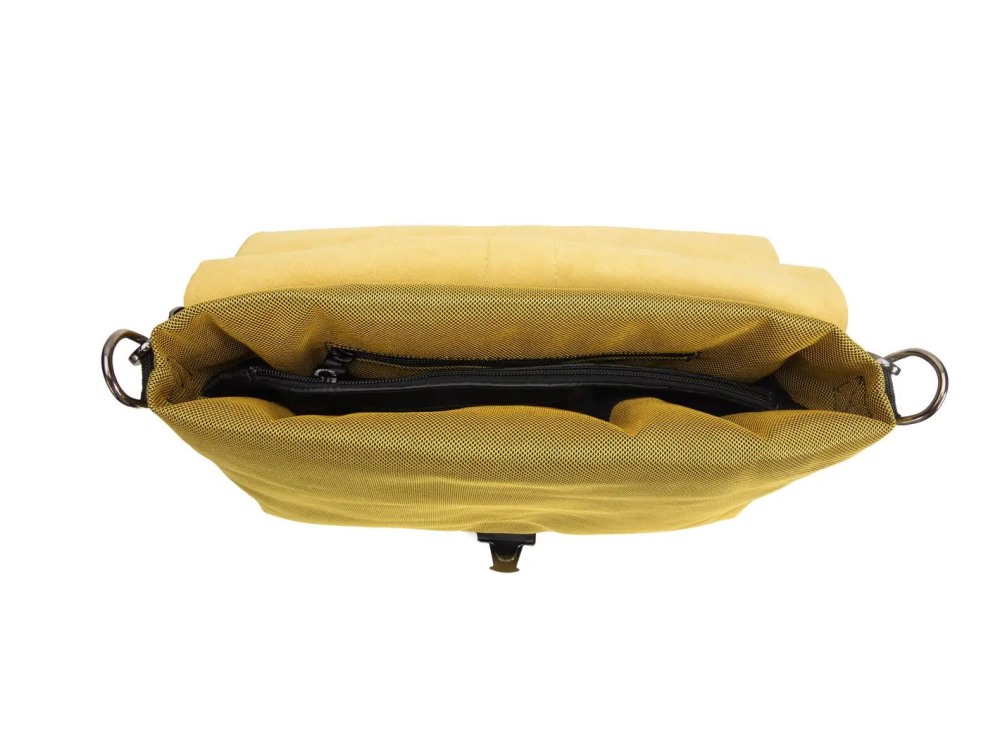 John Fluevog Jude - Yellow Mesh | Sporty crossbody bag with handle