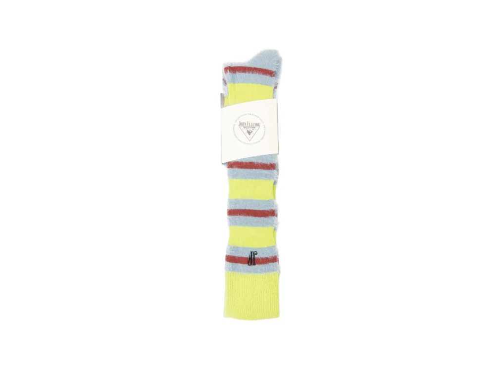 John Fluevog Selene - Yellow Multi | Striped Knee-High Socks
