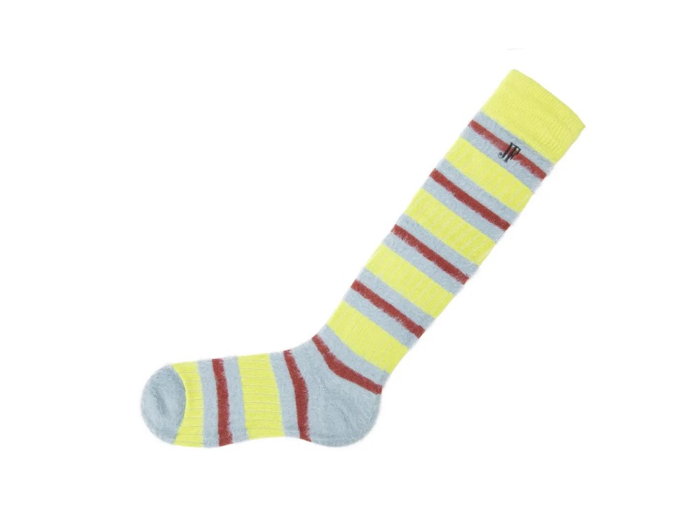 John Fluevog Selene - Yellow Multi | Striped Knee-High Socks