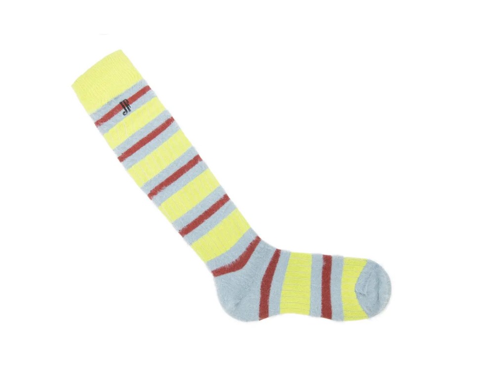 John Fluevog Selene - Yellow Multi | Striped Knee-High Socks