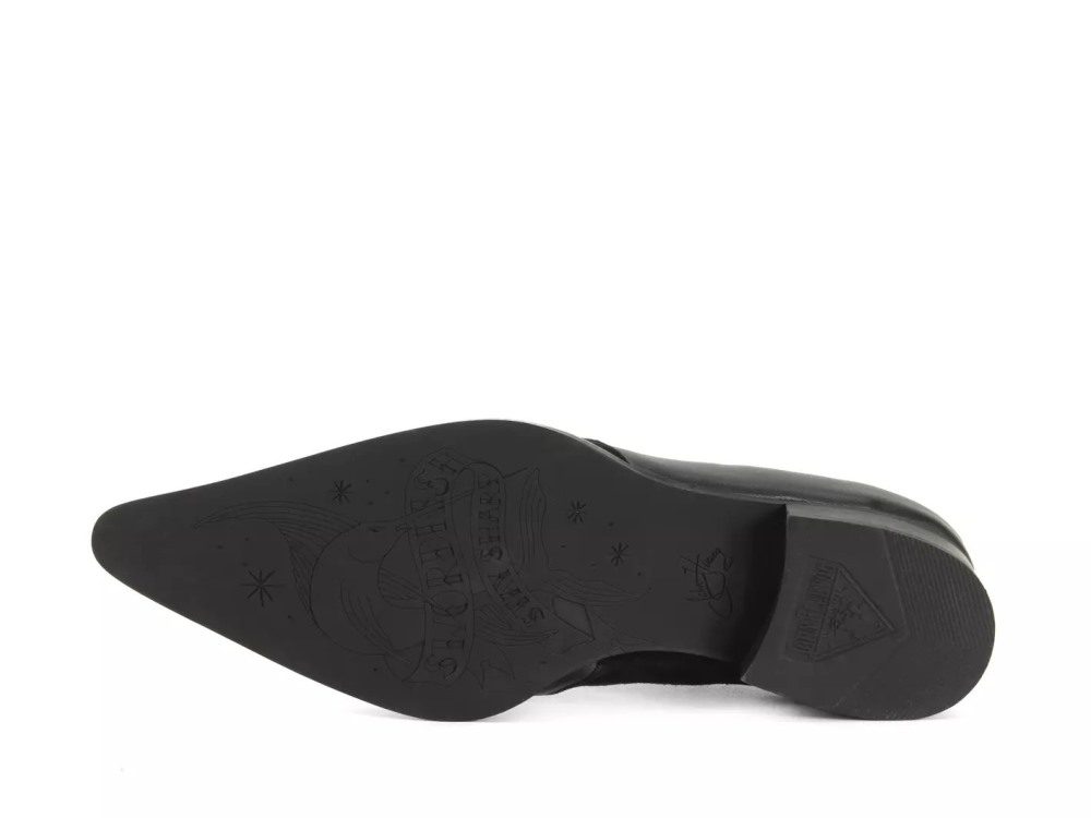 John Fluevog Sharise - Black | Sharp Slip-On Shoes