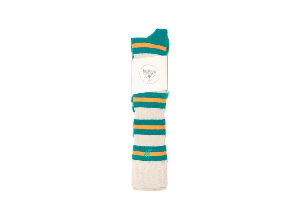 John Fluevog Selene - Oatmeal Multi | Striped Knee-High Socks