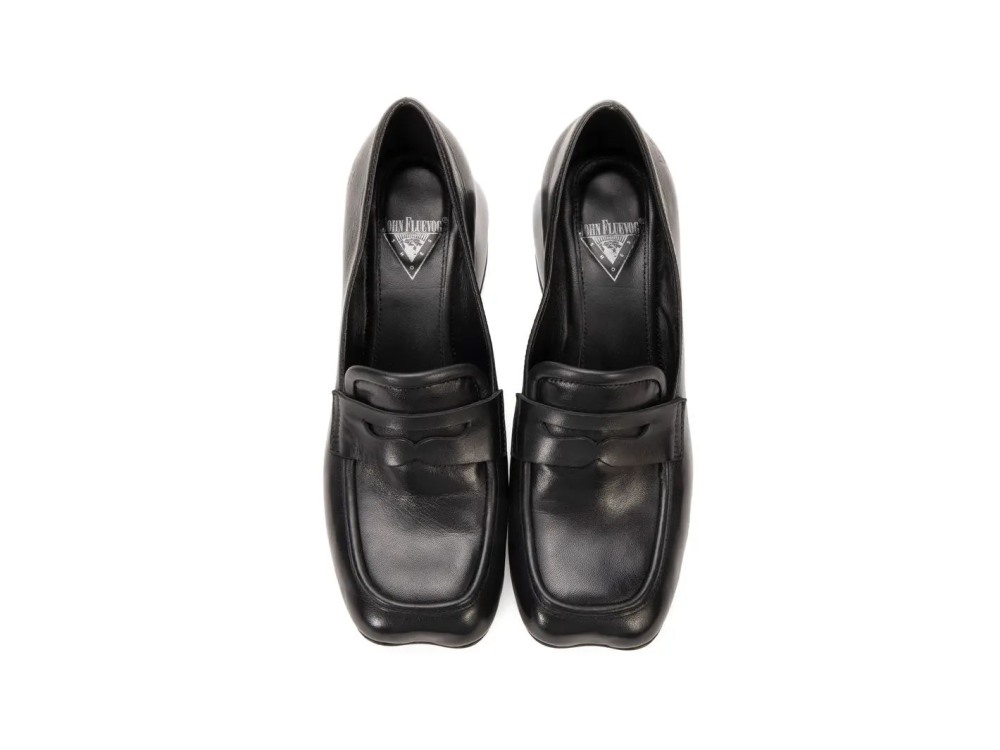 John Fluevog Bee - Black | Penny Loafer Heels
