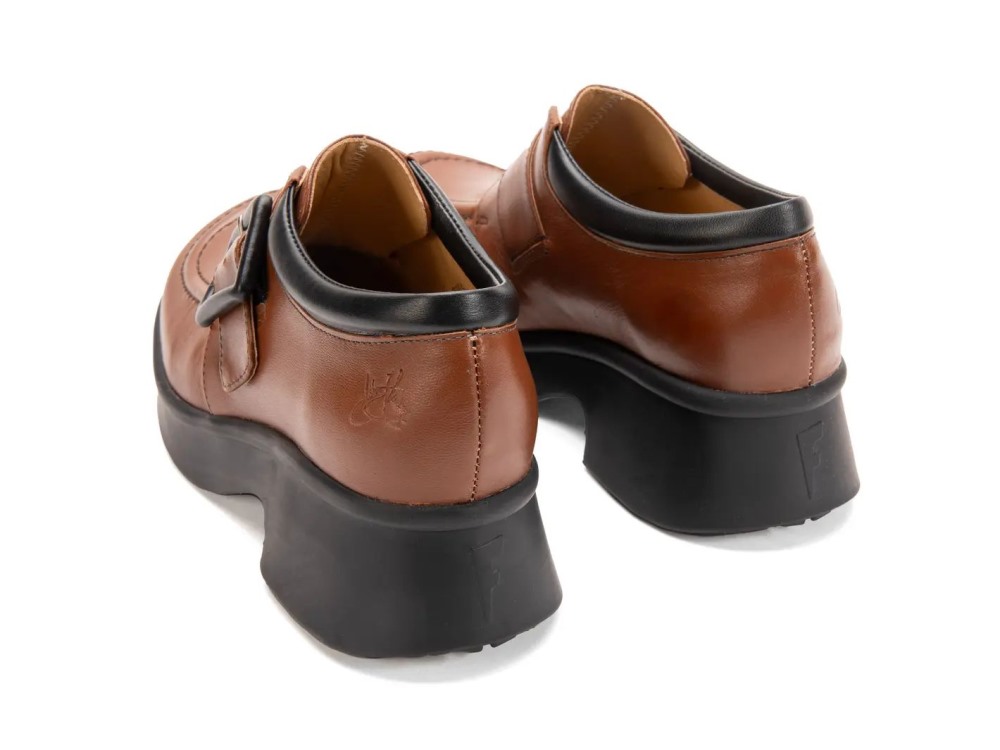John Fluevog Serenity - Brown/Black | Comfy Single-Strap Shoes
