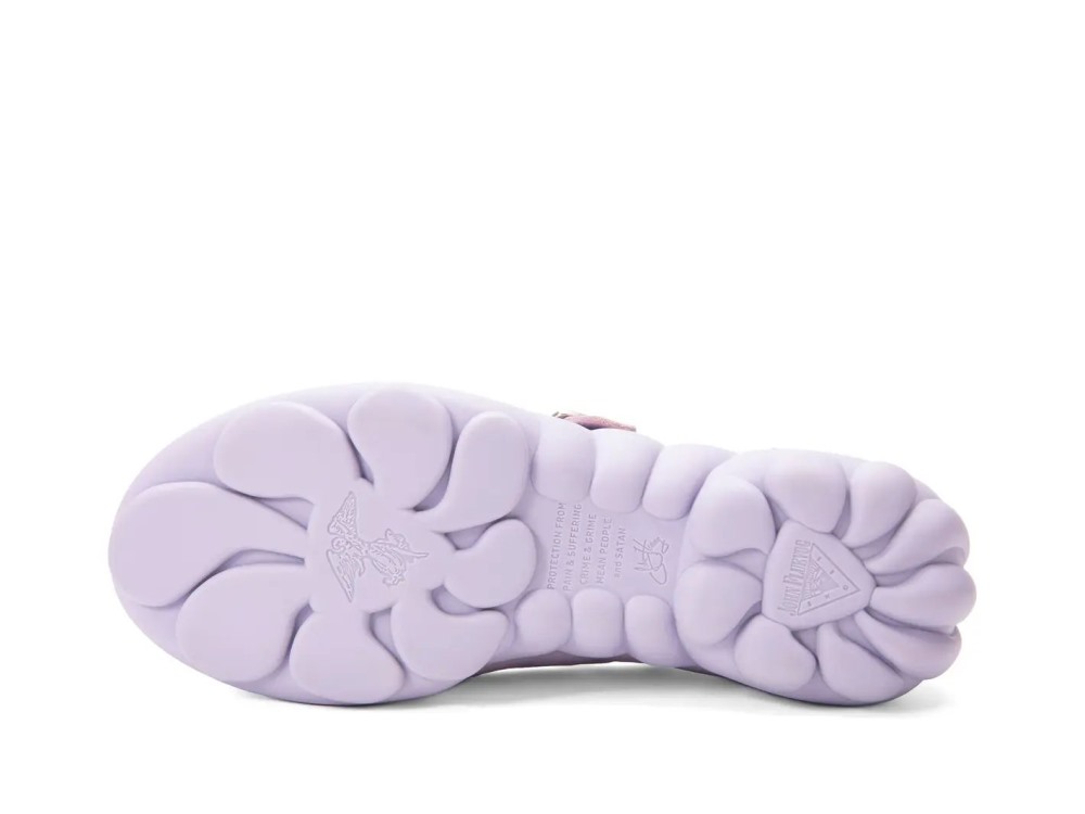 John Fluevog Freight - Iridescent Purple | Strappy Flats With Bow
