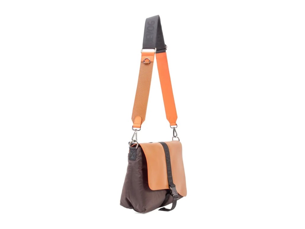 John Fluevog Jude - Orange/Brown | Sporty crossbody bag with handle