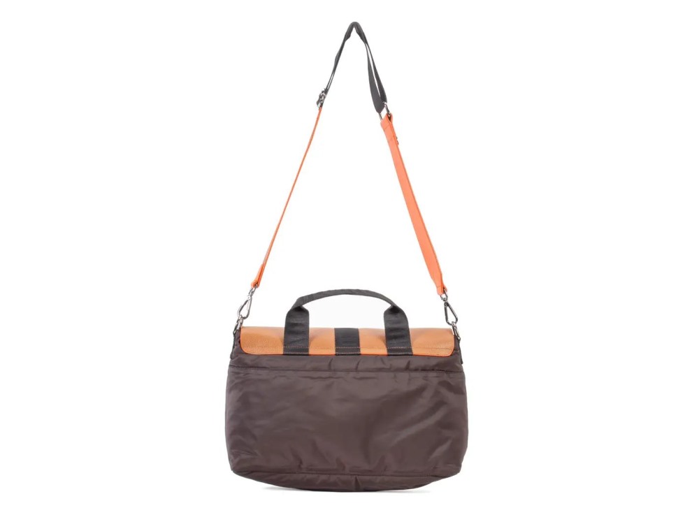 John Fluevog Jude - Orange/Brown | Sporty crossbody bag with handle