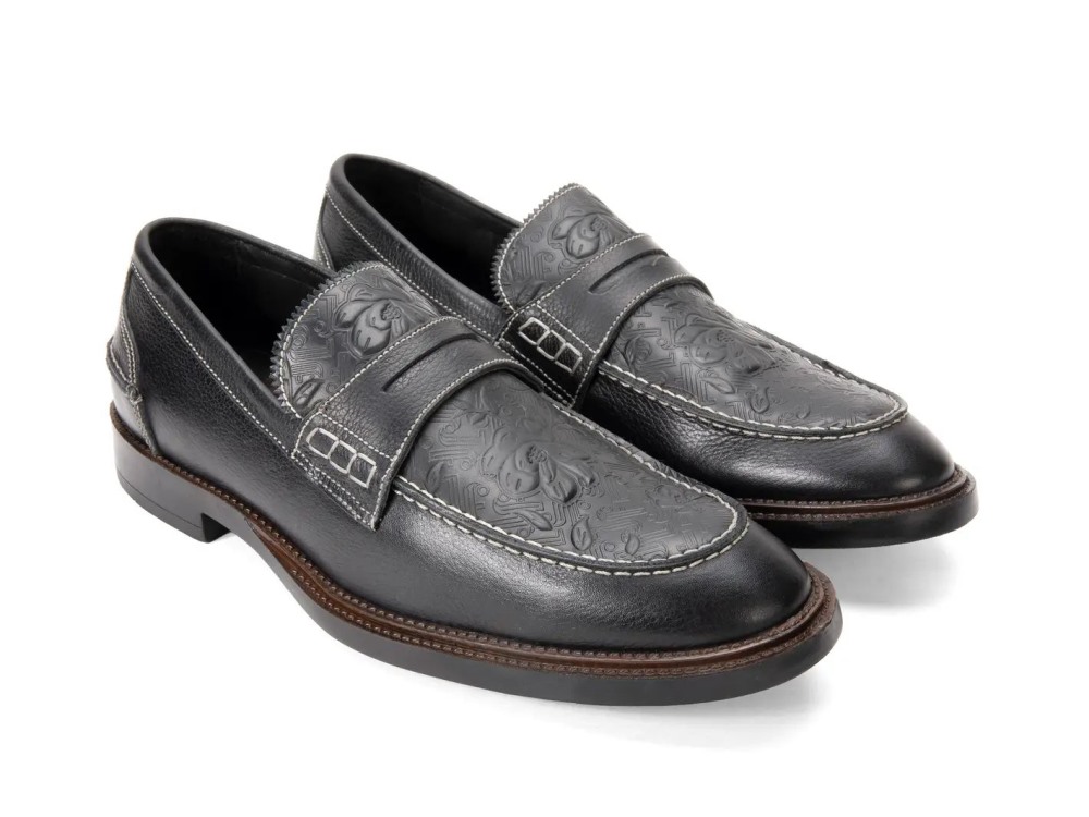 John Fluevog Buyer - Black Emboss | Comfy Stylish Penny Loafers