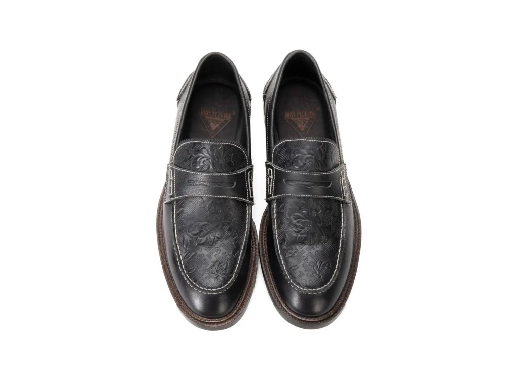 John Fluevog Buyer - Black Emboss | Comfy Stylish Penny Loafers