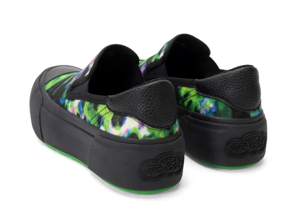 John Fluevog Willett - Green/Purple Tie-Dye Vegan | Casual Slip-On Shoes