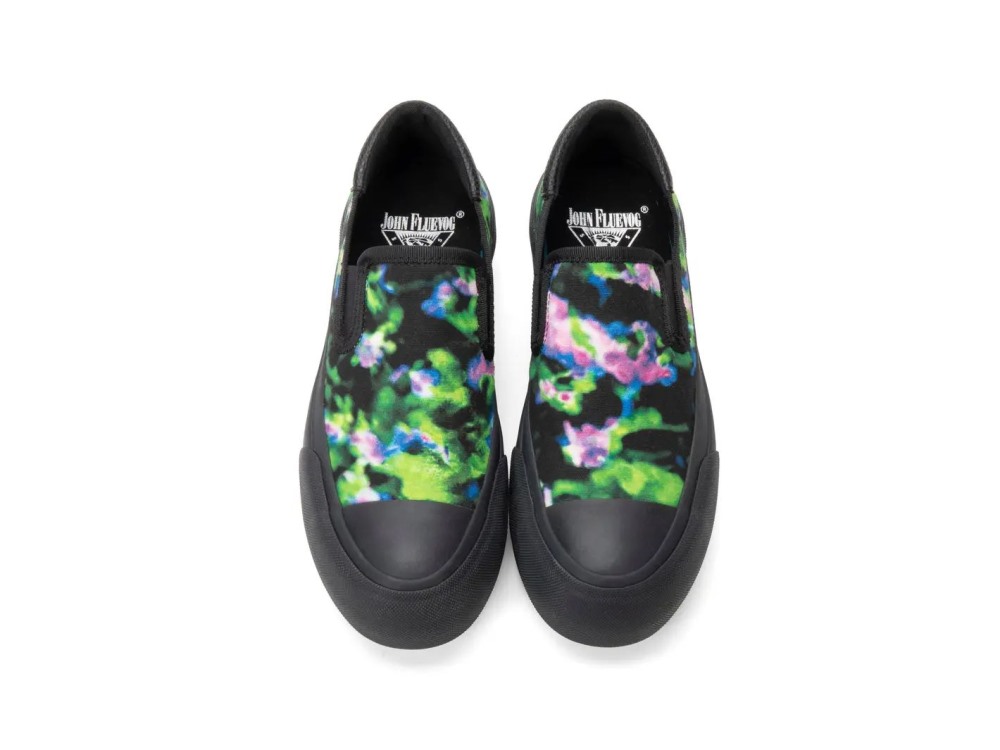 John Fluevog Willett - Green/Purple Tie-Dye Vegan | Casual Slip-On Shoes