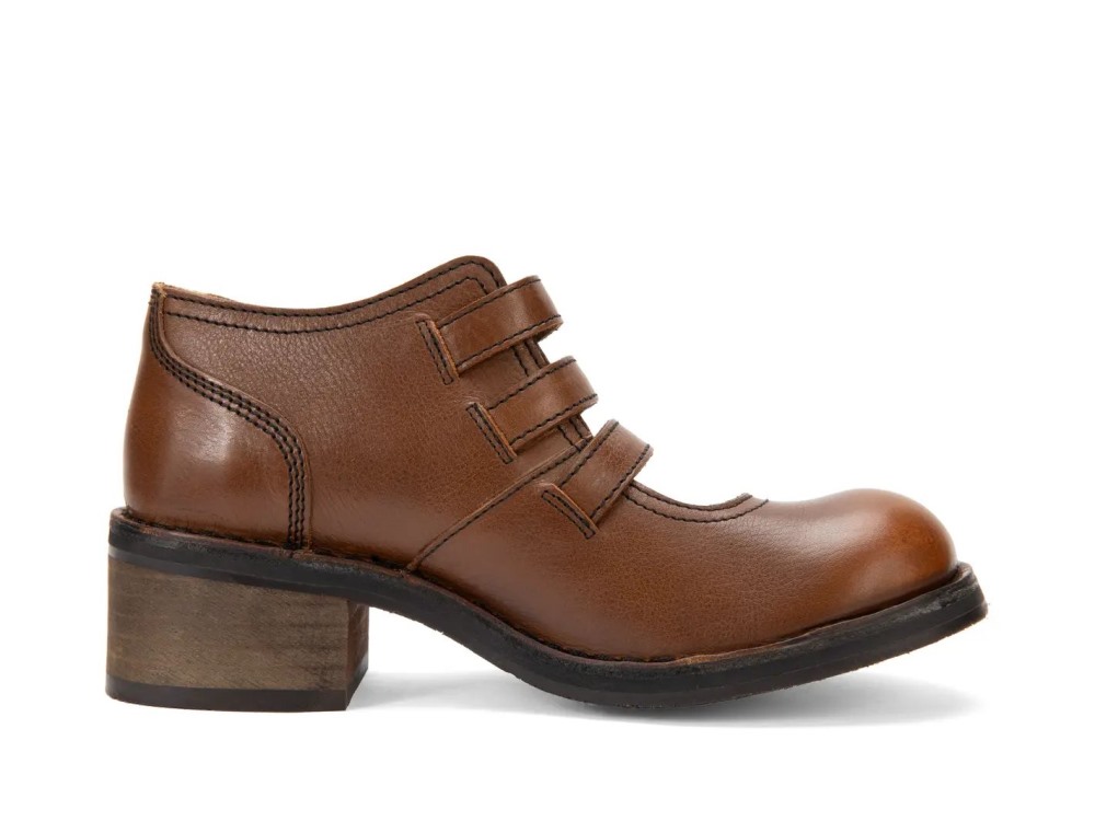John Fluevog Phantom - Brown | Buckled Triple-Strap Shoes