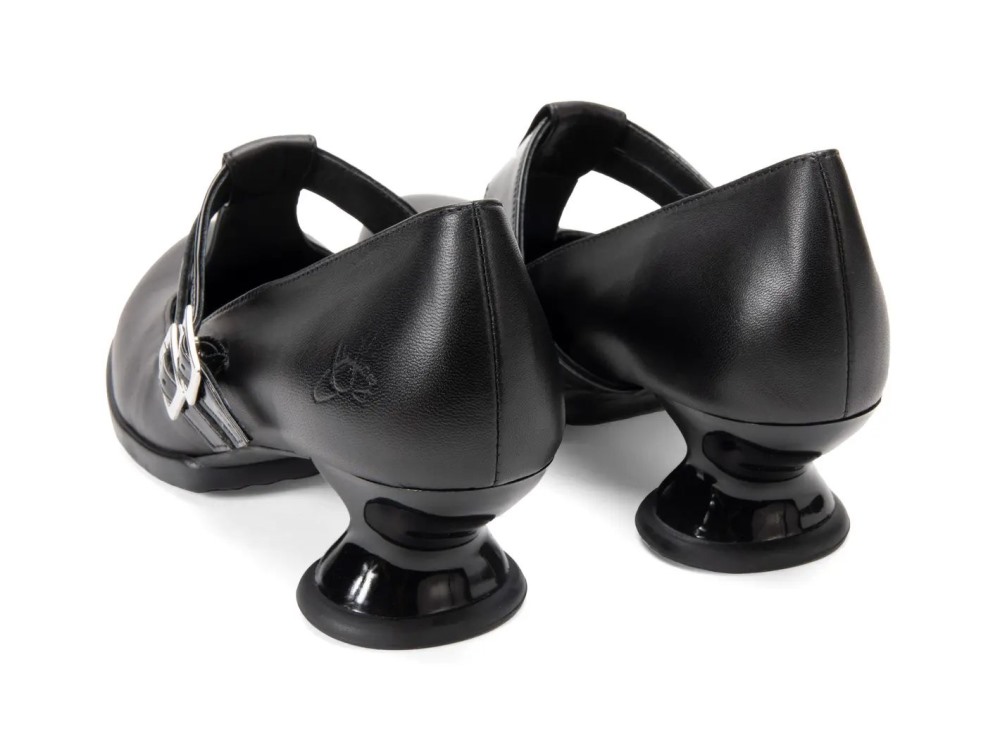 John Fluevog Devoted - Black | Double T-Strap Heels