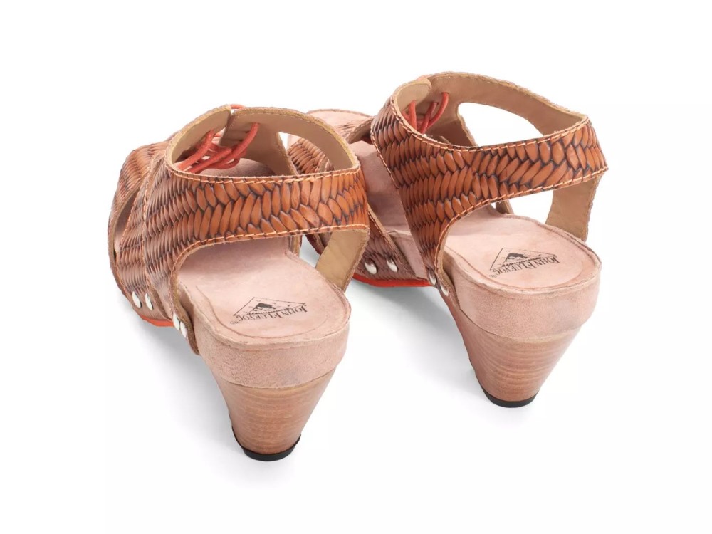 John Fluevog Joni - Brown | Lace-Up Slingback Sandals