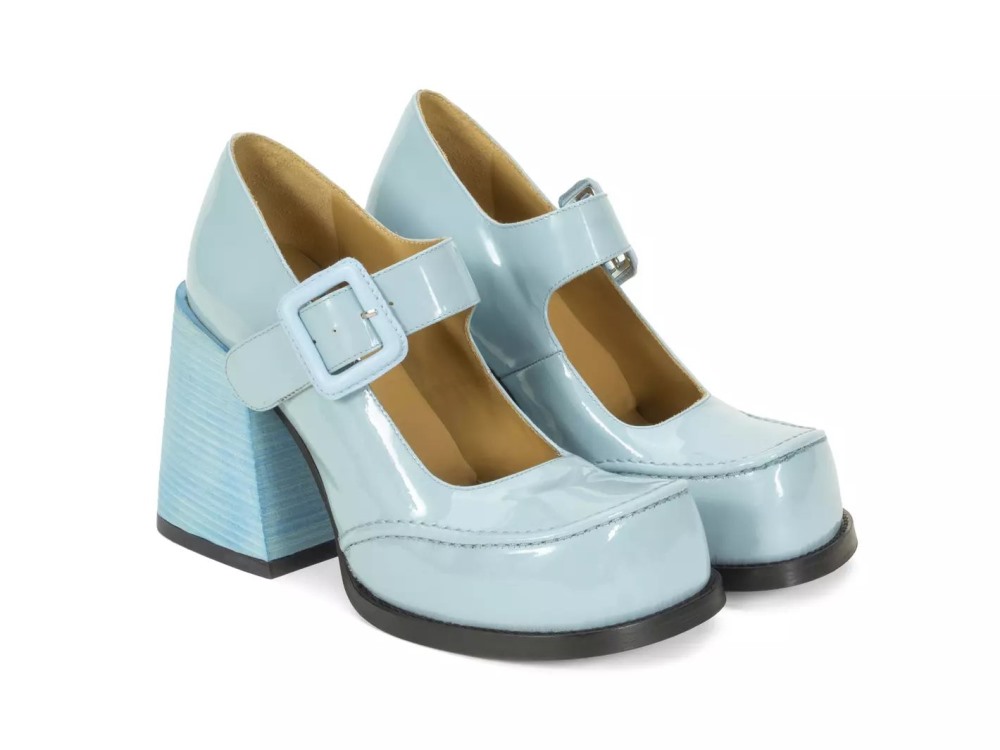 John Fluevog Laurie - Blue | Platform Mary Janes