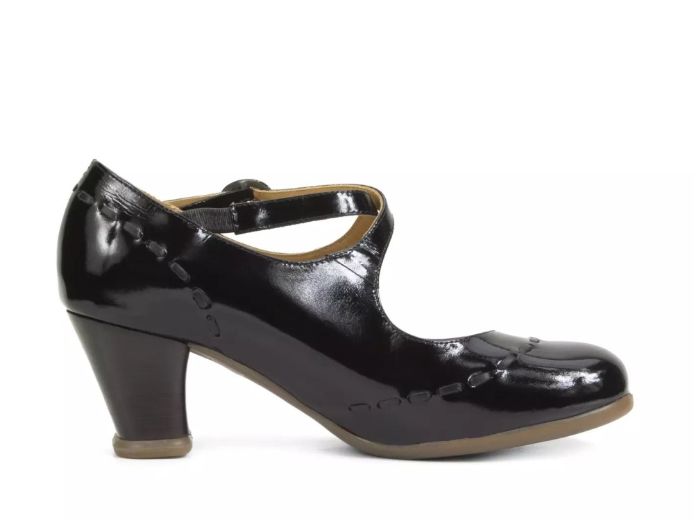 John Fluevog Malibran - Black | Criss-Crossed Mary Jane Heels