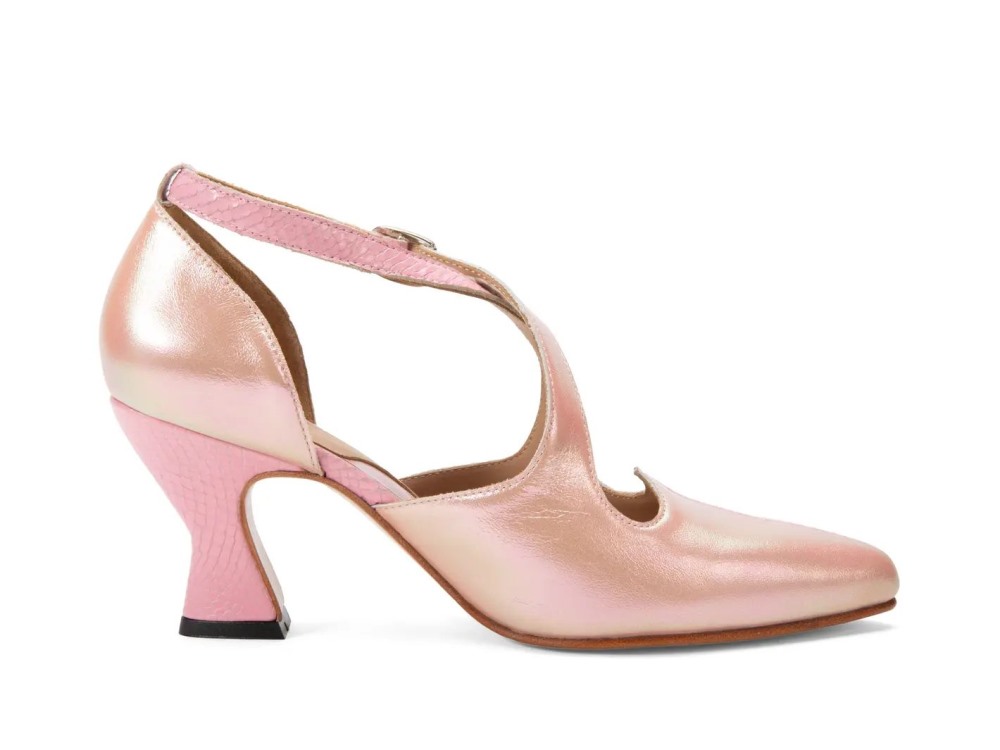 John Fluevog Lisa Marie - Pink | Elegant cross-strap heel