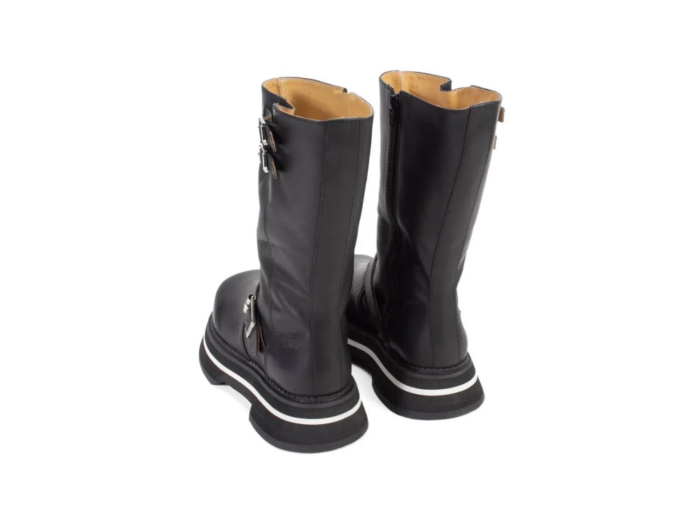 John Fluevog FV2 - Black | Vintage-Style Boots with Buckles
