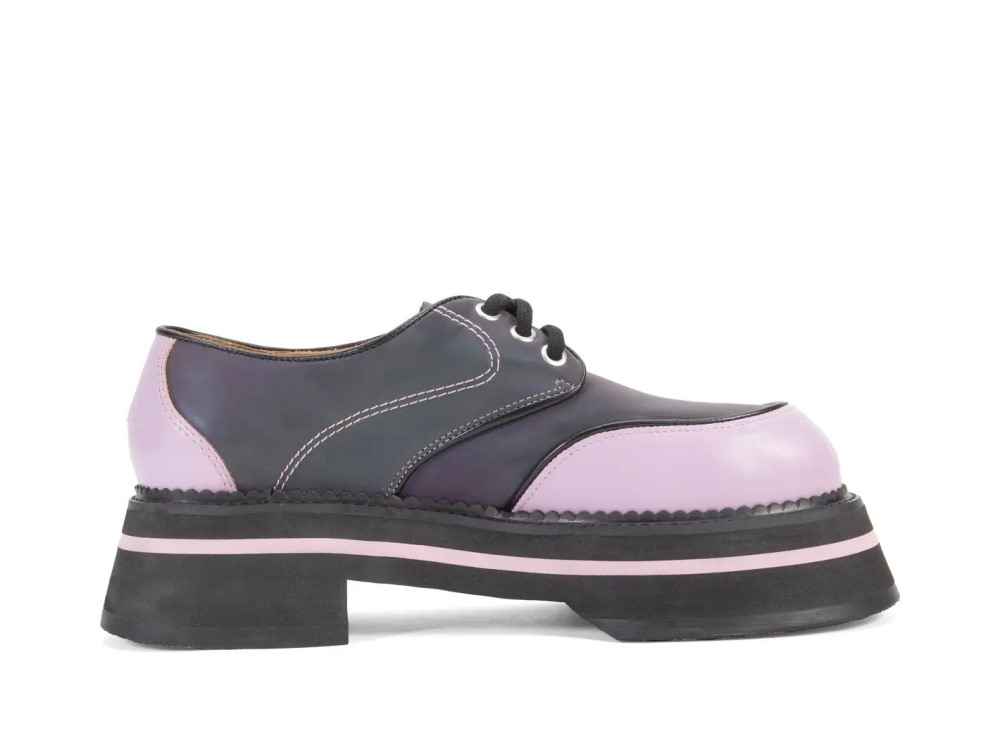 John Fluevog FV1 - Holographic Purple | Vintage-Style Lace-Ups
