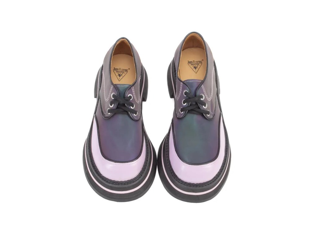 John Fluevog FV1 - Holographic Purple | Vintage-Style Lace-Ups