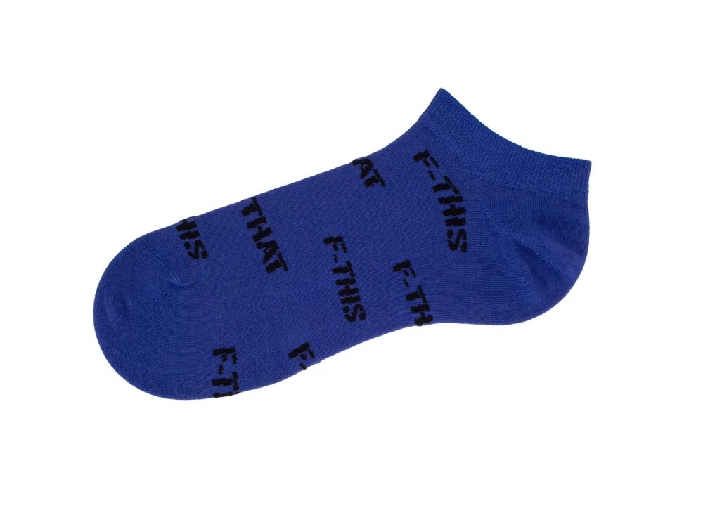 John Fluevog Xay-Ha Vog Socks (3-Pack) - Black/Yellow/Blue | 3-Pack No-Show Sock