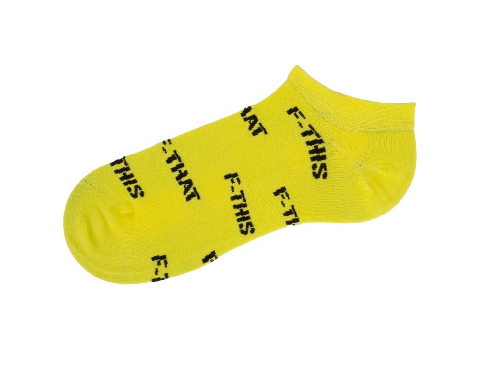 John Fluevog Xay-Ha Vog Socks (3-Pack) - Black/Yellow/Blue | 3-Pack No-Show Sock