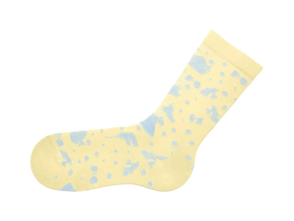 John Fluevog Sidhe Vog Socks - Pastel Yellow/Light Blue | Dollhouse Party Socks