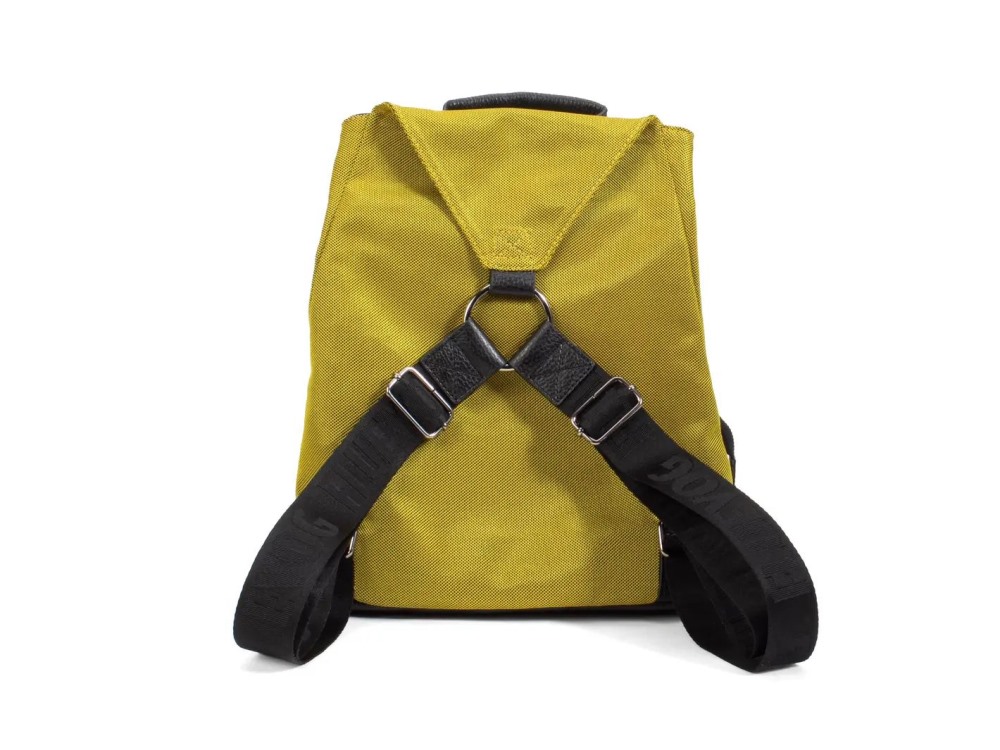 John Fluevog Punk Love Mandy - Yellow Mesh | Backpack with metal rings