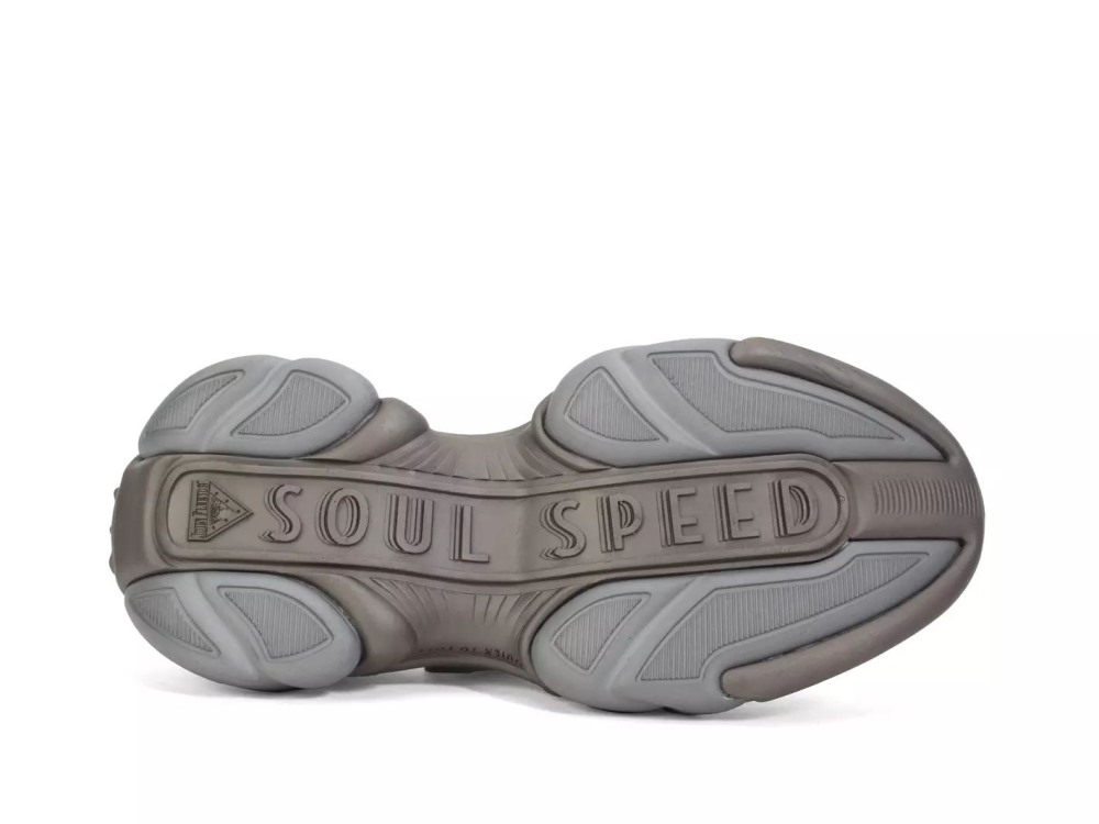 John Fluevog Sparky - Silver | Spiked T-Strap Sneakers