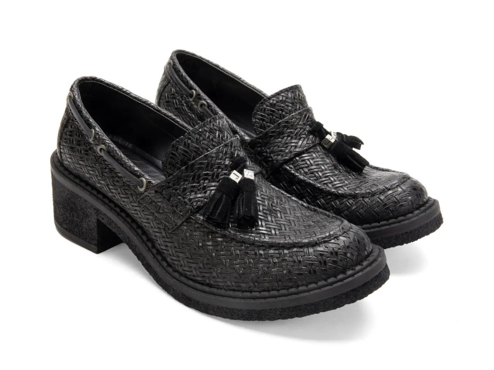 John Fluevog Rover - Black | Tassel Loafer Heels