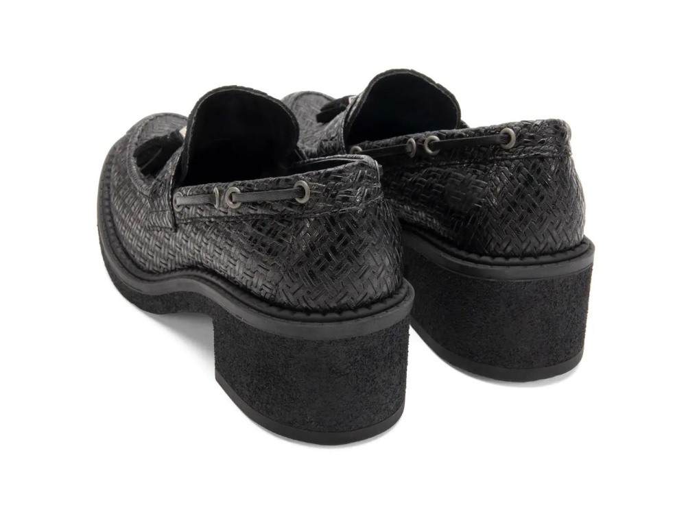 John Fluevog Rover - Black | Tassel Loafer Heels