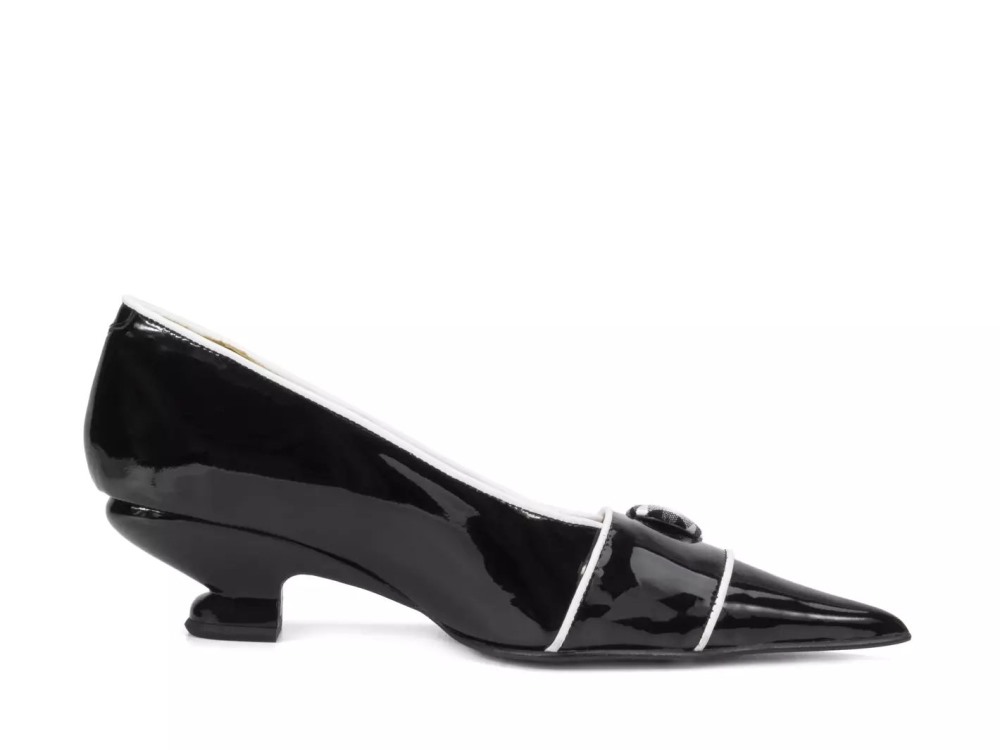 John Fluevog Naura - Black | Elegant Pumps with a Button