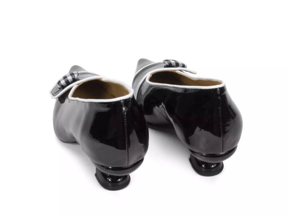 John Fluevog Naura - Black | Elegant Pumps with a Button