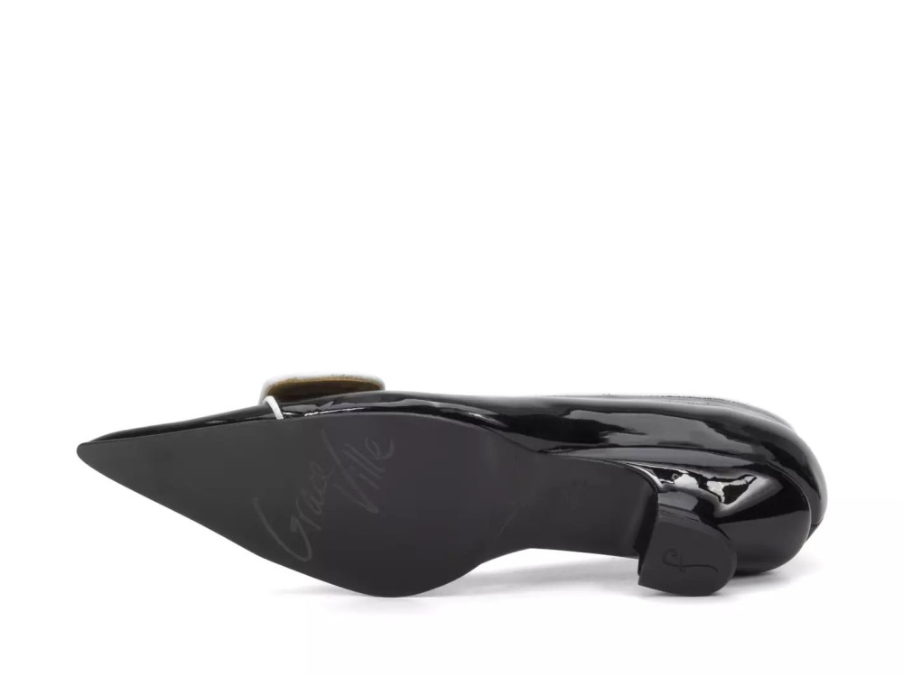 John Fluevog Naura - Black | Elegant Pumps with a Button