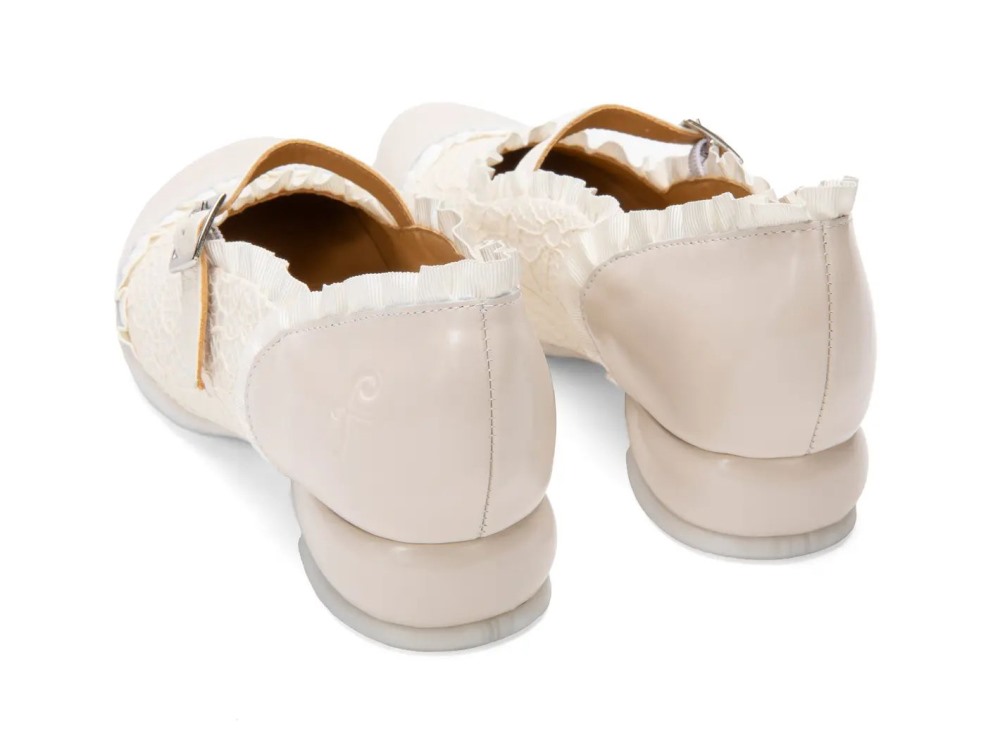 John Fluevog Sandz - White | Mary Janes shoes with Ruffles