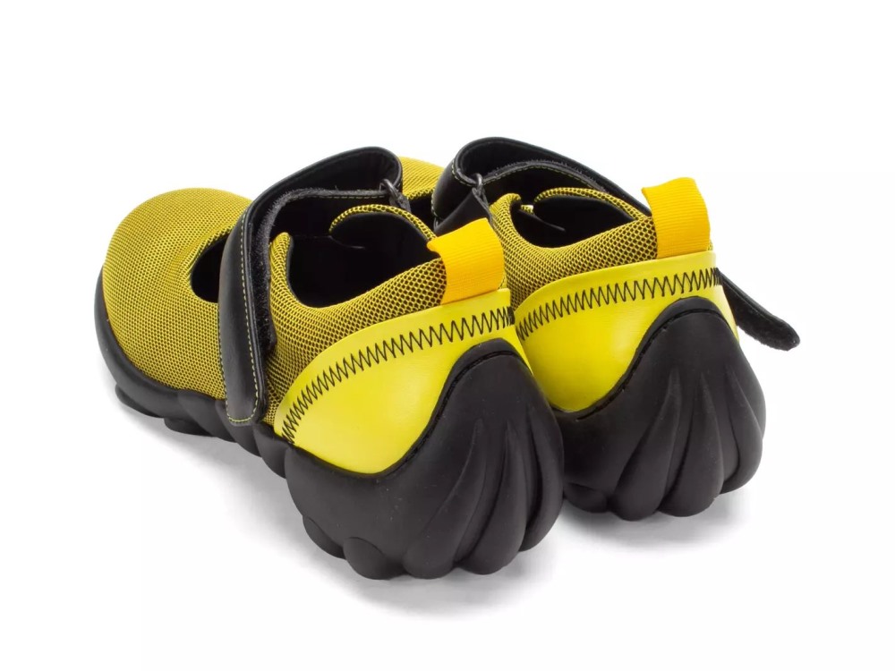 John Fluevog Pilot - Yellow Vegan | Vegan Mary Janes with Mesh and Velcro