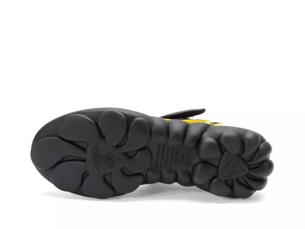 John Fluevog Pilot - Yellow Vegan | Vegan Mary Janes with Mesh and Velcro