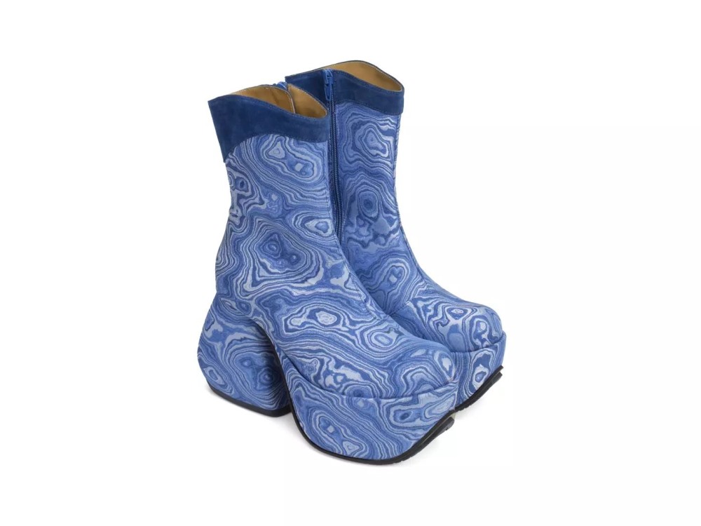 John Fluevog Jive - Blue | Mid-Calf Platform Boots