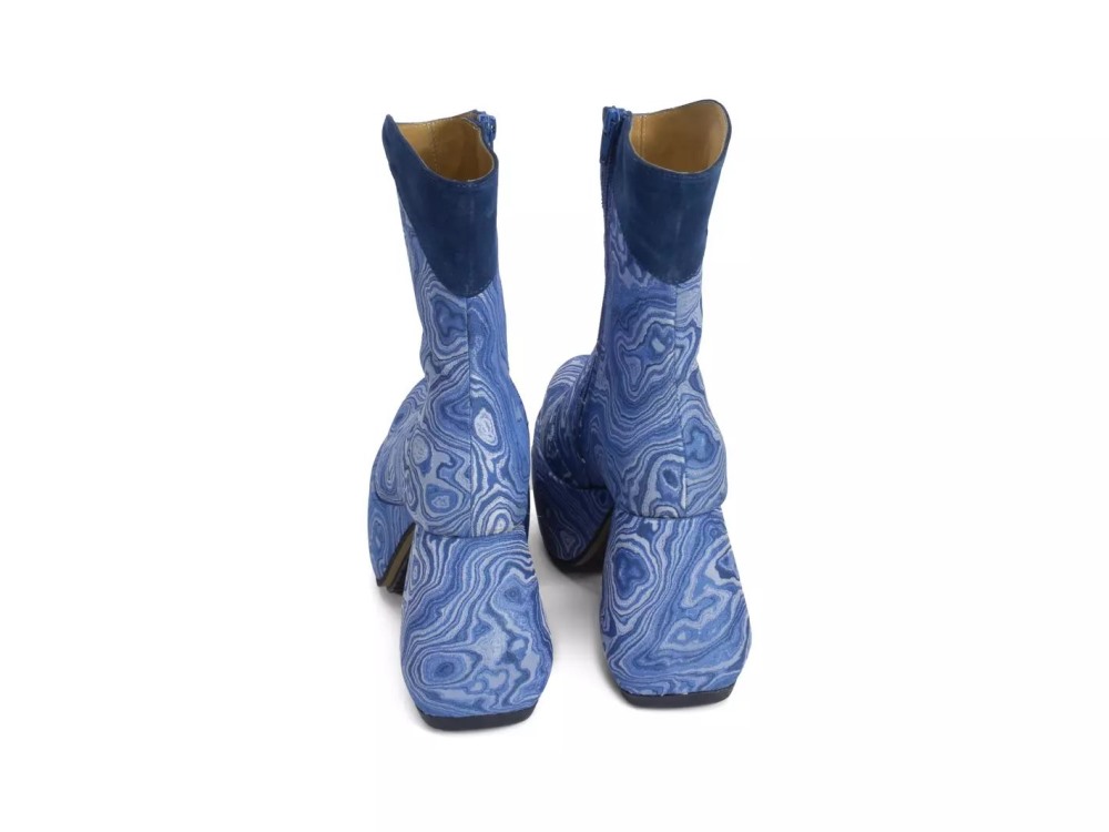 John Fluevog Jive - Blue | Mid-Calf Platform Boots