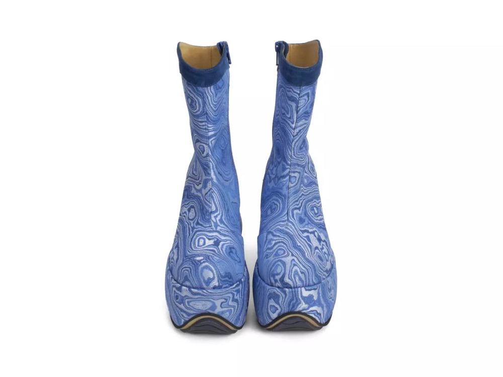 John Fluevog Jive - Blue | Mid-Calf Platform Boots