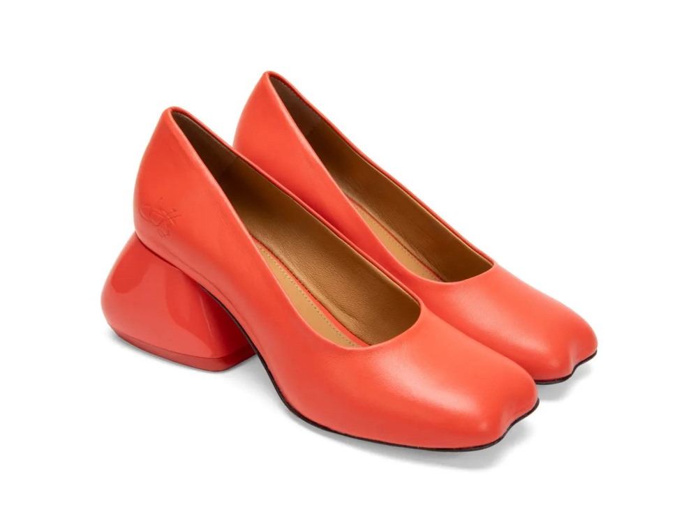 John Fluevog Bells - Red | Heels with Soft Curved Toe