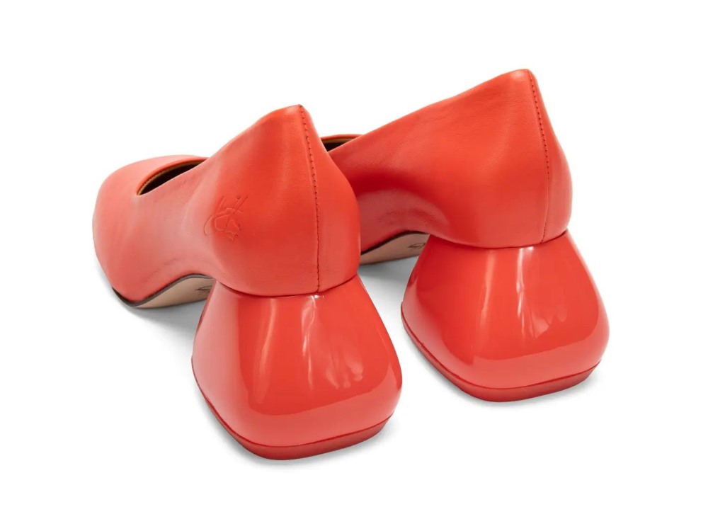 John Fluevog Bells - Red | Heels with Soft Curved Toe
