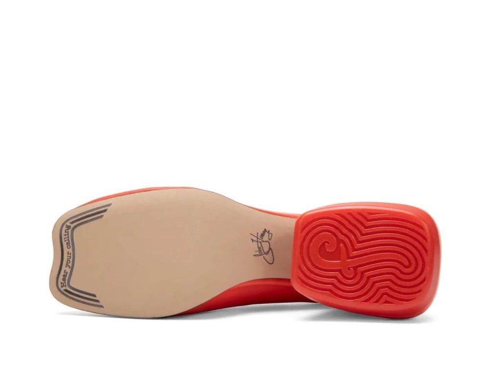 John Fluevog Bells - Red | Heels with Soft Curved Toe