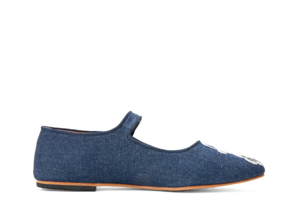 John Fluevog Pirouette - Blue Denim | Mary Jane Ballet Flats