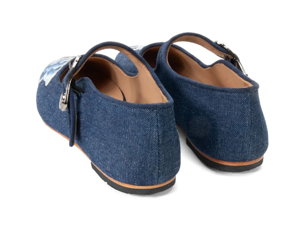 John Fluevog Pirouette - Blue Denim | Mary Jane Ballet Flats