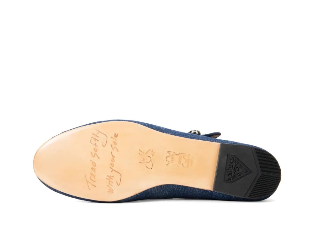 John Fluevog Pirouette - Blue Denim | Mary Jane Ballet Flats