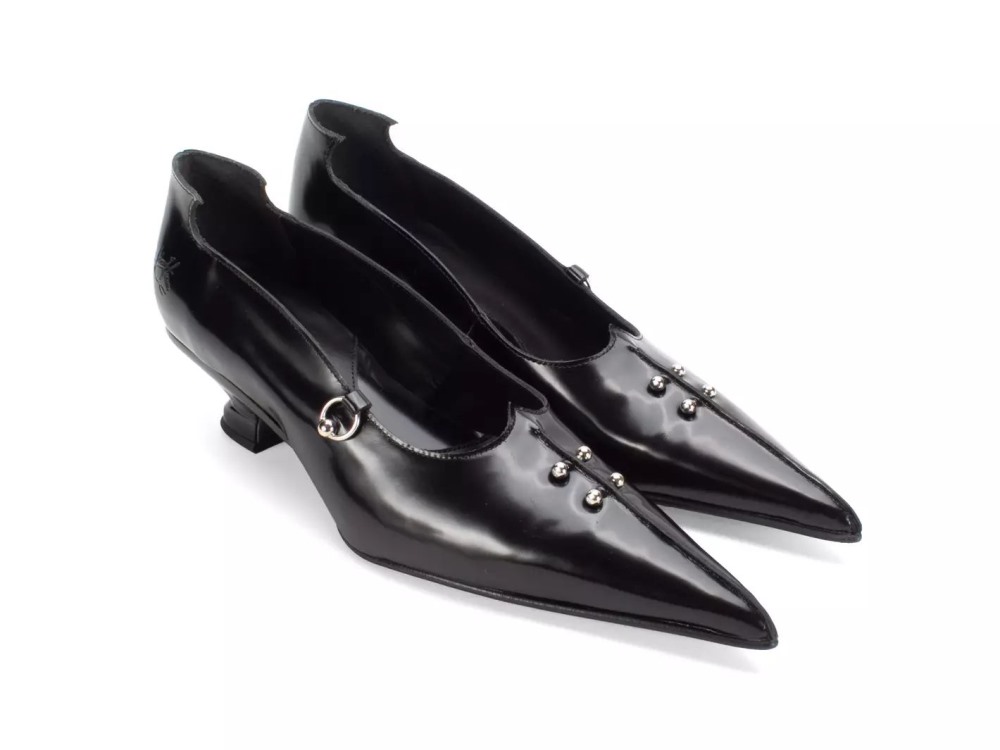 John Fluevog Hilda - Black | Pumps with Metal Piercings