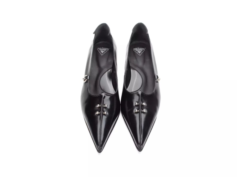 John Fluevog Hilda - Black | Pumps with Metal Piercings