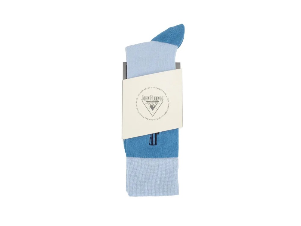 John Fluevog Bhadra - Blue | Classy colourblocked sock