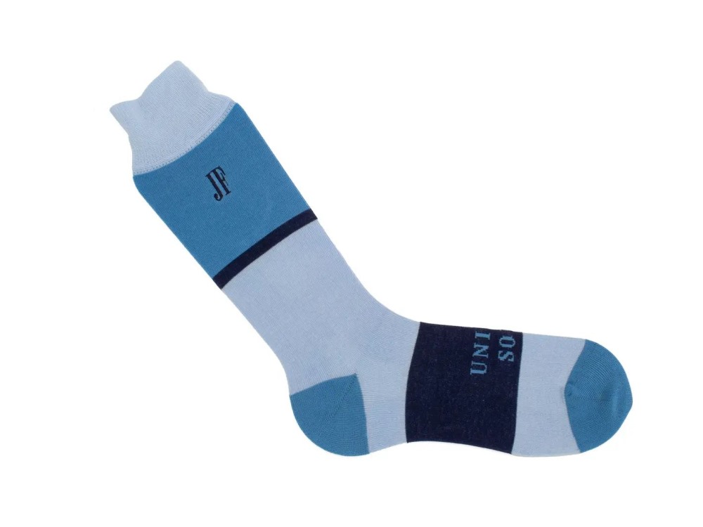 John Fluevog Bhadra - Blue | Classy colourblocked sock